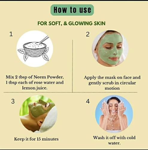 NEEM POWDER 100% Pure & Natural for Skin & Hair Care, Fights Acne and Pimples,Skin Brightening. Fights Dandruff (200 gm)|B0FKHG5787