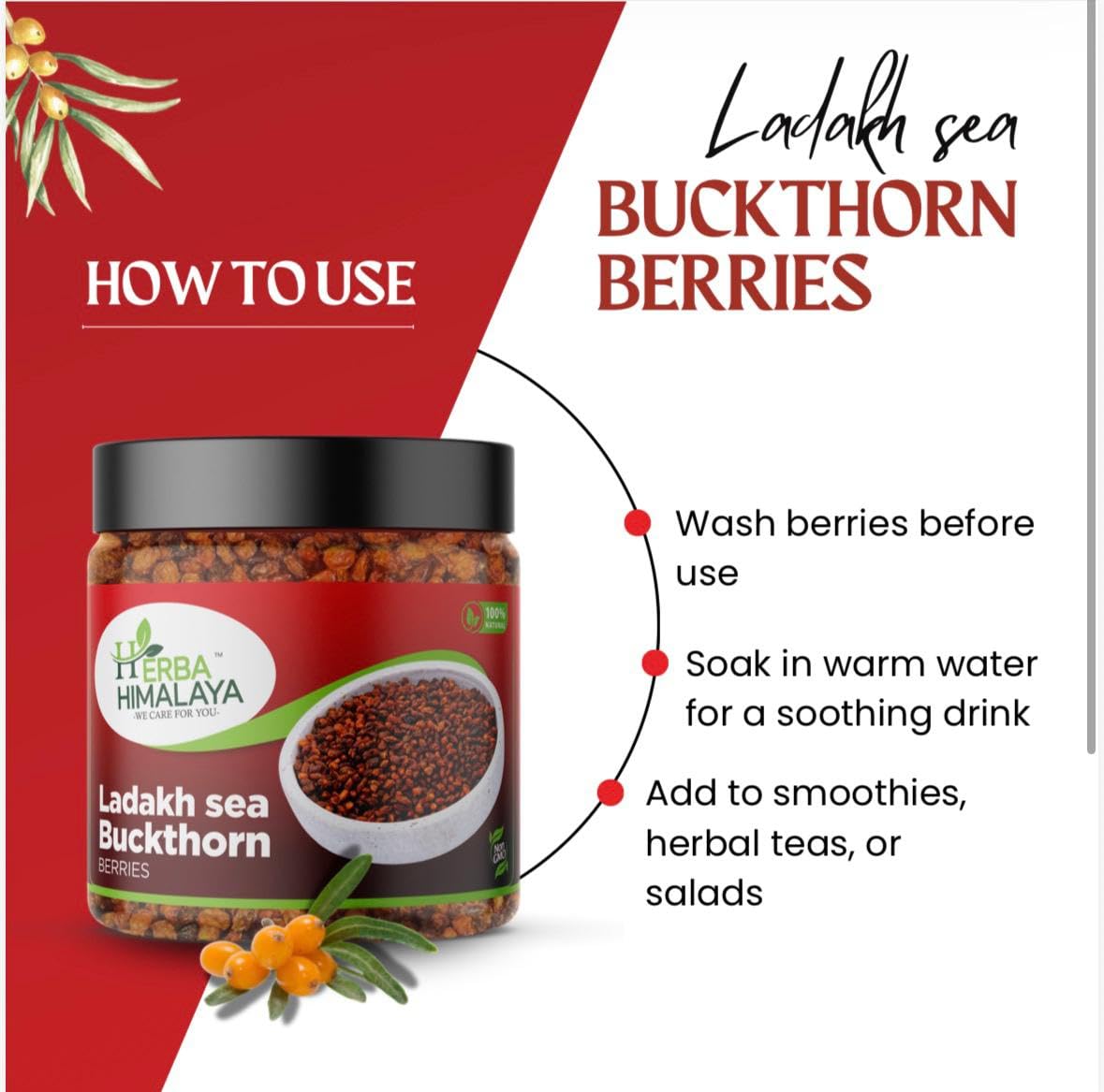 Herba Himalaya Sourced from Ladakh Pure Sea Buckthorn Berry