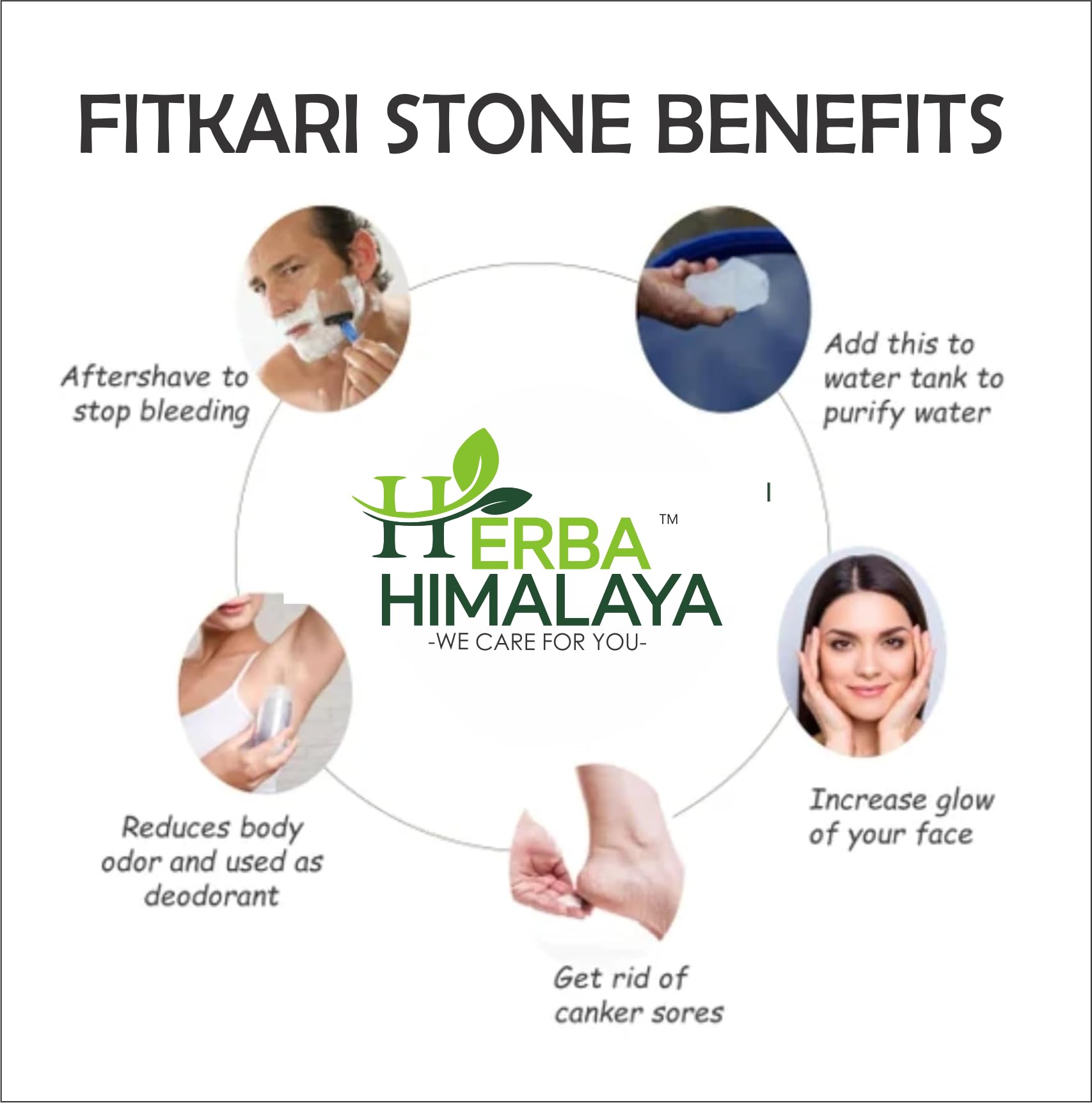 Herba Himalaya Phitkari Alum Stone | Fitkari Stone Water Purification,