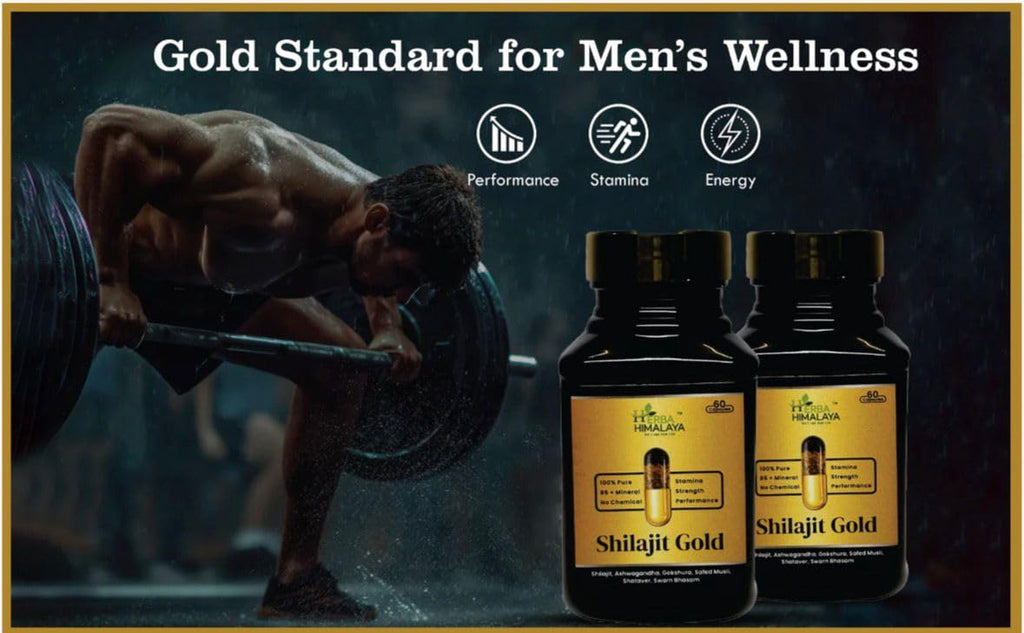 Herba Himalaya Shilajit Gold Capsules – Pure Himalayan Strength, Energy & Stamina Booster | Immunity & Wellness Support- 60 Capsules