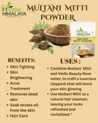 Herba Himalaya Multani Mitti Powder -| Natural Fuller’s Earth for Face & Hair Packs | Soft & Glowing Skin | Removes Dead Skin, Reduces Dandruff & Scalp Itchiness