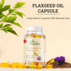 Herba Himalaya Flaxseed Oil Capsules 60 Capsules 60 Capsules | Omega 3-6-9 for Heart, Skin, Joints & Brain Health | Cold-Pressed, Plant-Based Supplement for Men & Women