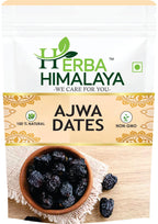 Herba Himalaya Dried Ajwa Dates Pure Saudi - Original Ajwa Dates (Khajoor/Khajur) of Madina, Khajur Rich In Iron, Fibre & Vitamins