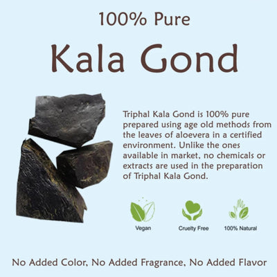 Herba Himalaya Natural Gond Siyah Black Gum Asli Kala Gond Lab Tested and Certified Premium Ingredient Perfect for Traditional Sweets Beverages Recipes