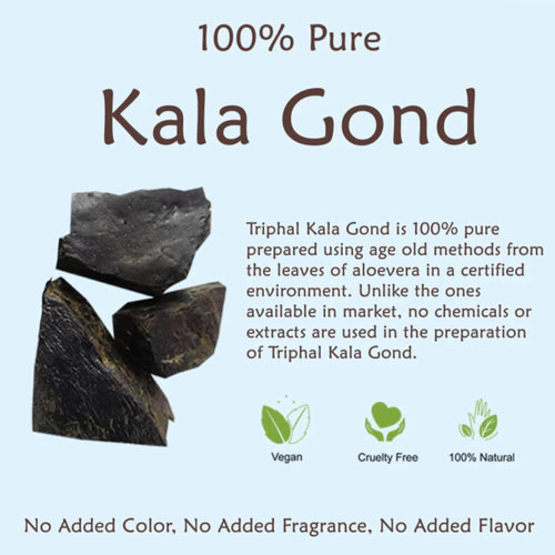 Herba Himalaya Natural Gond Siyah Black Gum Asli Kala Gond Lab Tested and Certified Premium Ingredient Perfect for Traditional Sweets Beverages Recipes