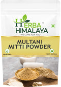 Herba Himalaya Multani Mitti Powder -| Natural Fuller’s Earth for Face & Hair Packs | Soft & Glowing Skin | Removes Dead Skin, Reduces Dandruff & Scalp Itchiness