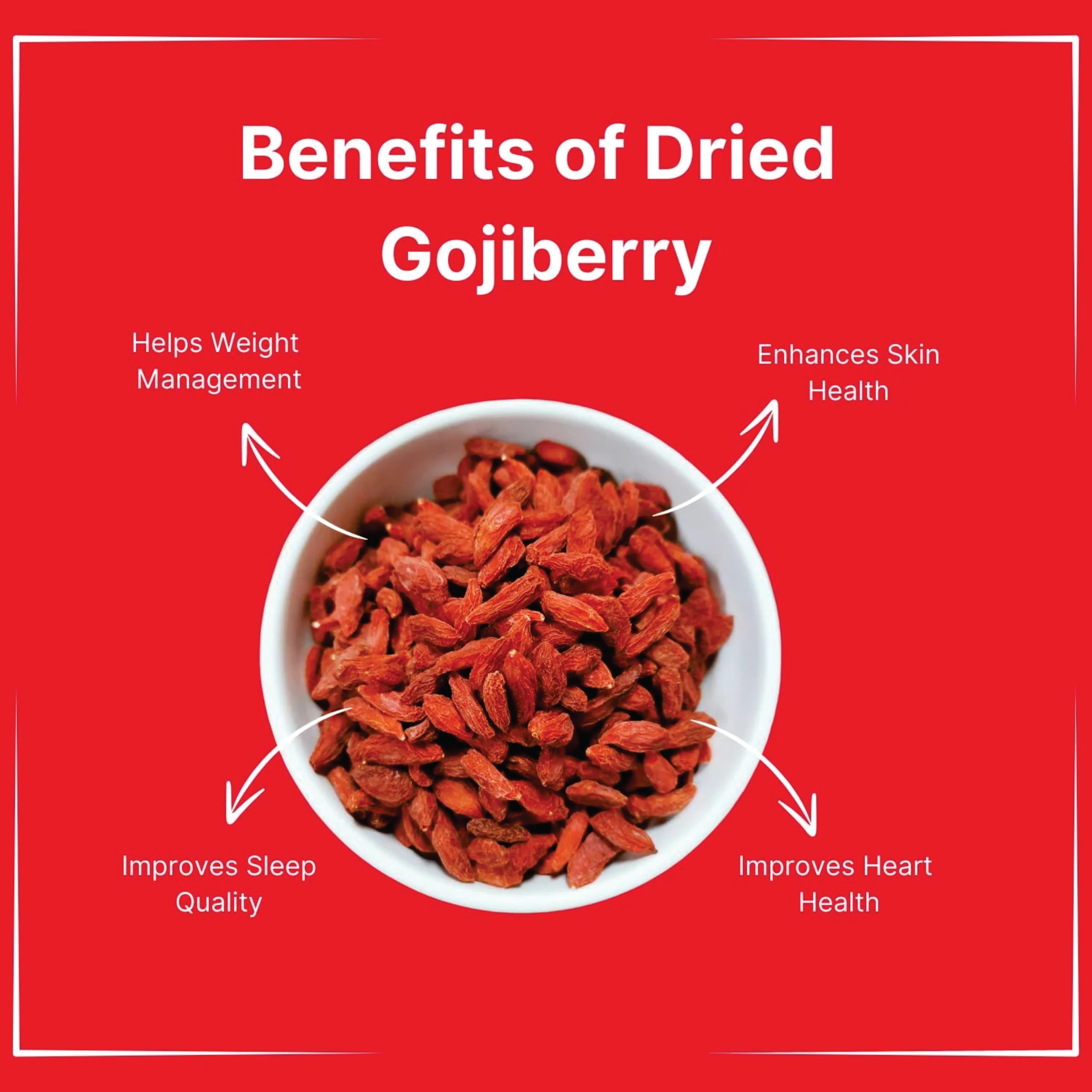 Herba Himalaya Pure Dried Goji Berries | Superfood Rich in Antioxidants | Immunity Booster | Superfood for Snacking, Smoothies