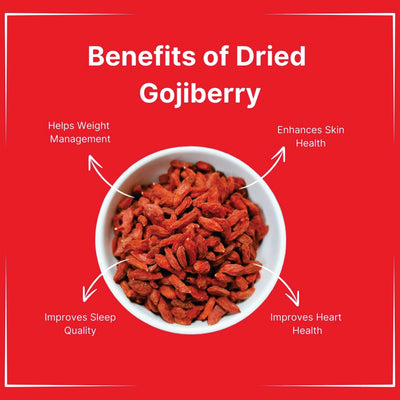 Herba Himalaya Pure Dried Goji Berries | Superfood Rich in Antioxidants | Immunity Booster | Superfood for Snacking, Smoothies