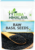 Herba Himalaya Raw Basil/Sabja/Tukmaria/Bapji Seeds, Low calories, High Fiber & Omega 3,Rich Nutrients