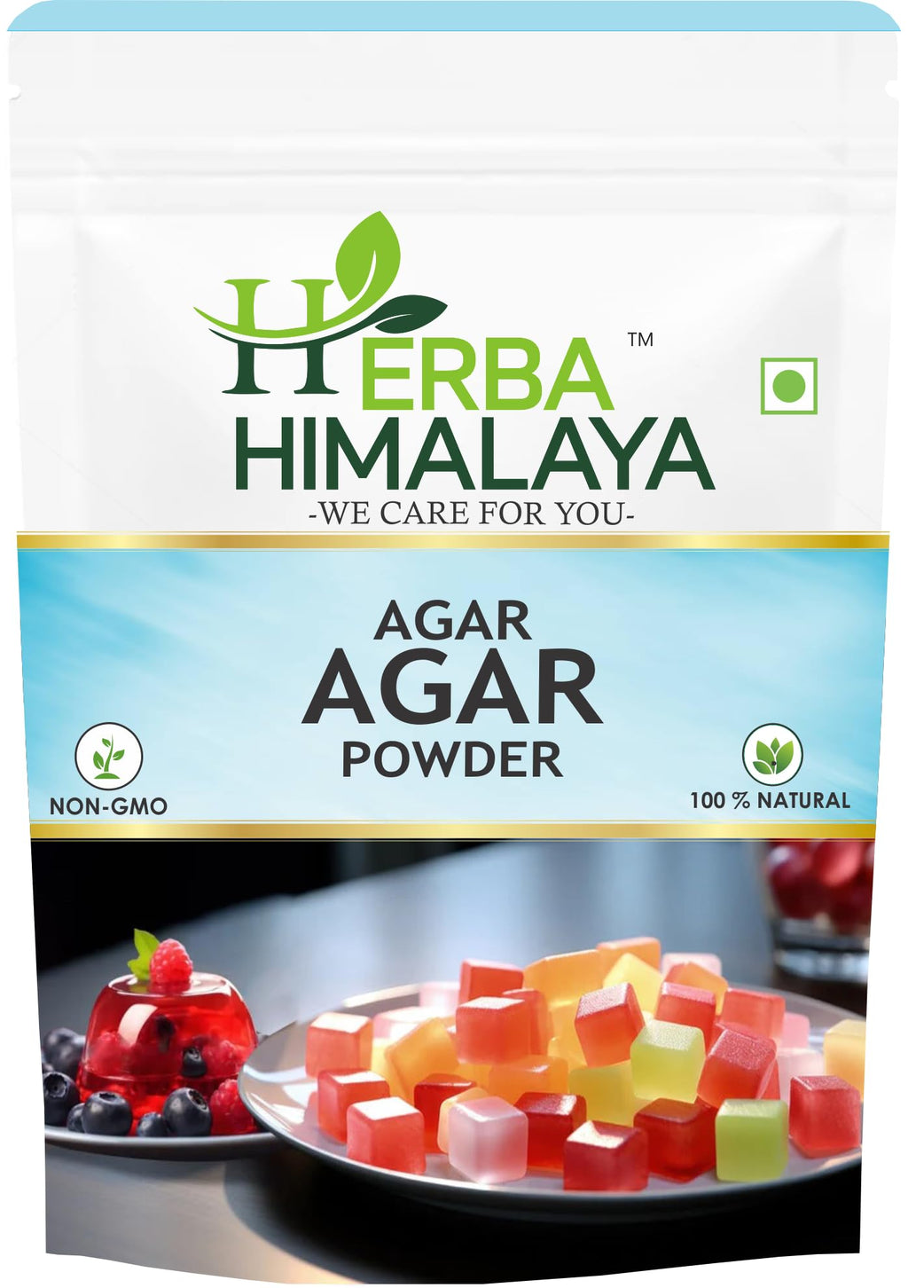 Herba Himalaya Agar Agar Powder Gluten Free | Cakes, Puddings & Jelly | China Grass Powder Perfect for Desserts,Gelatin Alternative