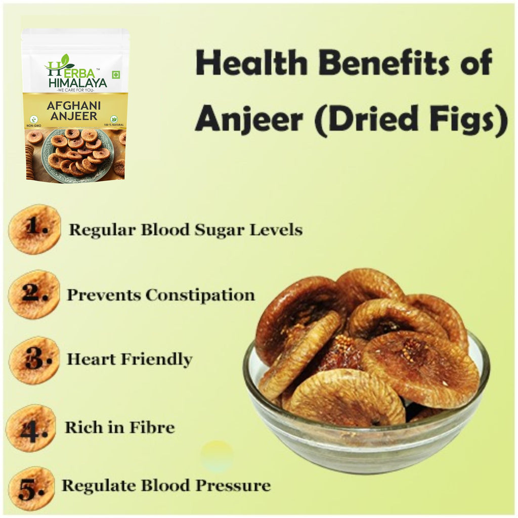 Herba Himalaya Jumbo Size Dried Afghani Anjeer | Figs | Dry Fruits | Nuts