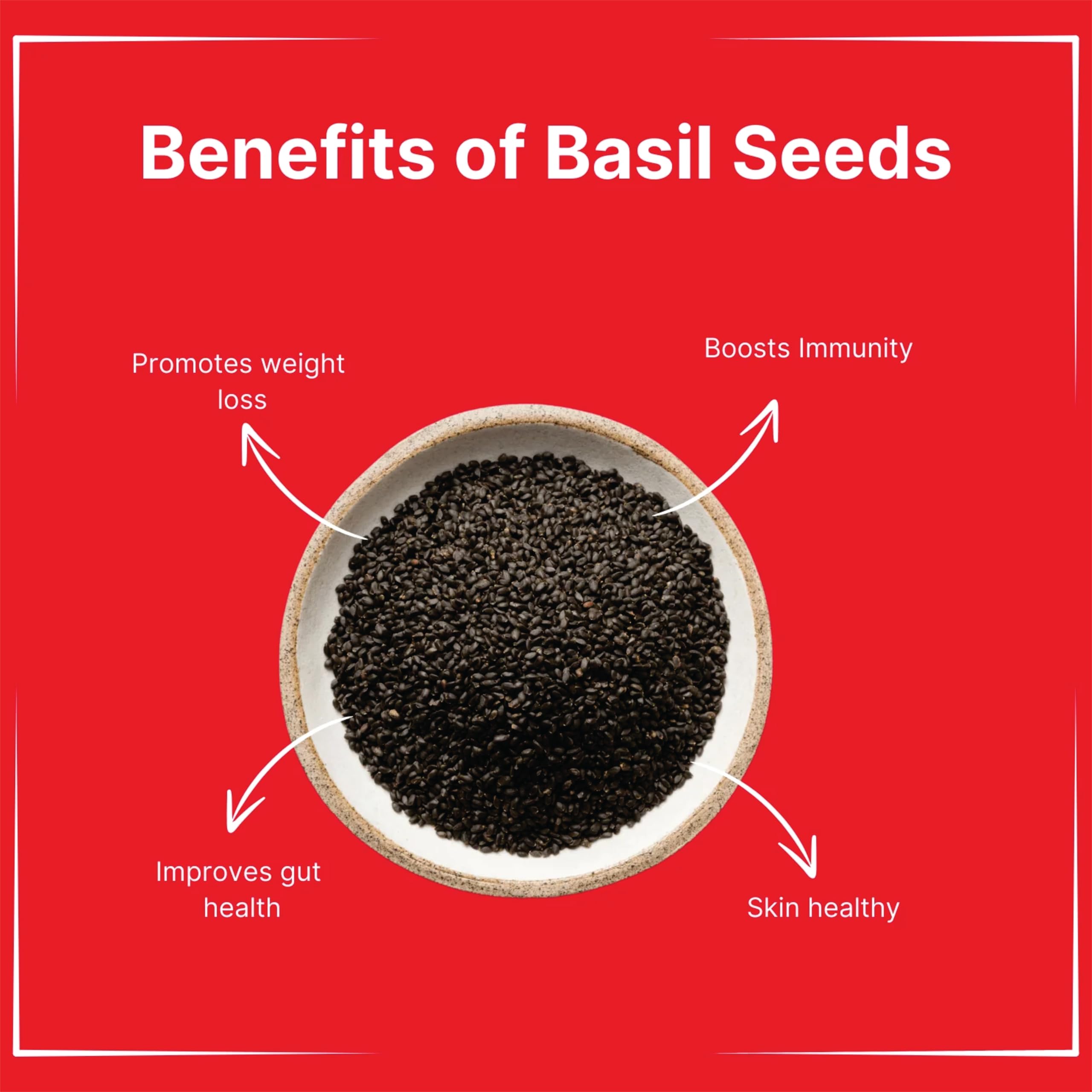 Herba Himalaya Raw Basil/Sabja/Tukmaria/Bapji Seeds, Low calories, High Fiber & Omega 3,Rich Nutrients