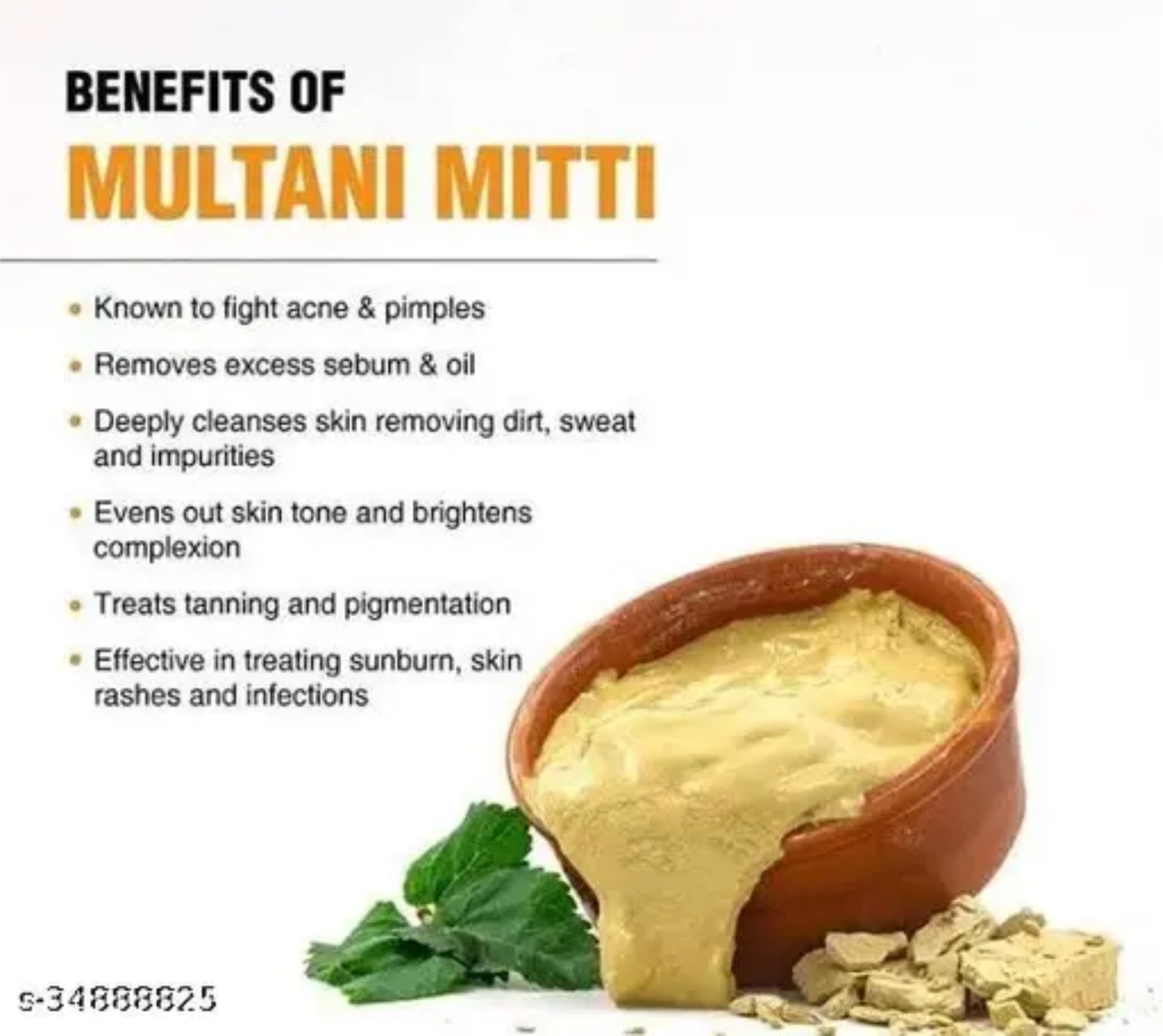 Herba Himalaya Multani Mitti Powder -| Natural Fuller’s Earth for Face & Hair Packs | Soft & Glowing Skin | Removes Dead Skin, Reduces Dandruff & Scalp Itchiness