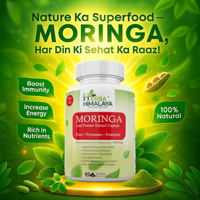 Herba Himalaya Moringa Capsules | 60 pcs | 500mg each | 100% Natural with Vitamins A, C, E | Eat 2 Per Day