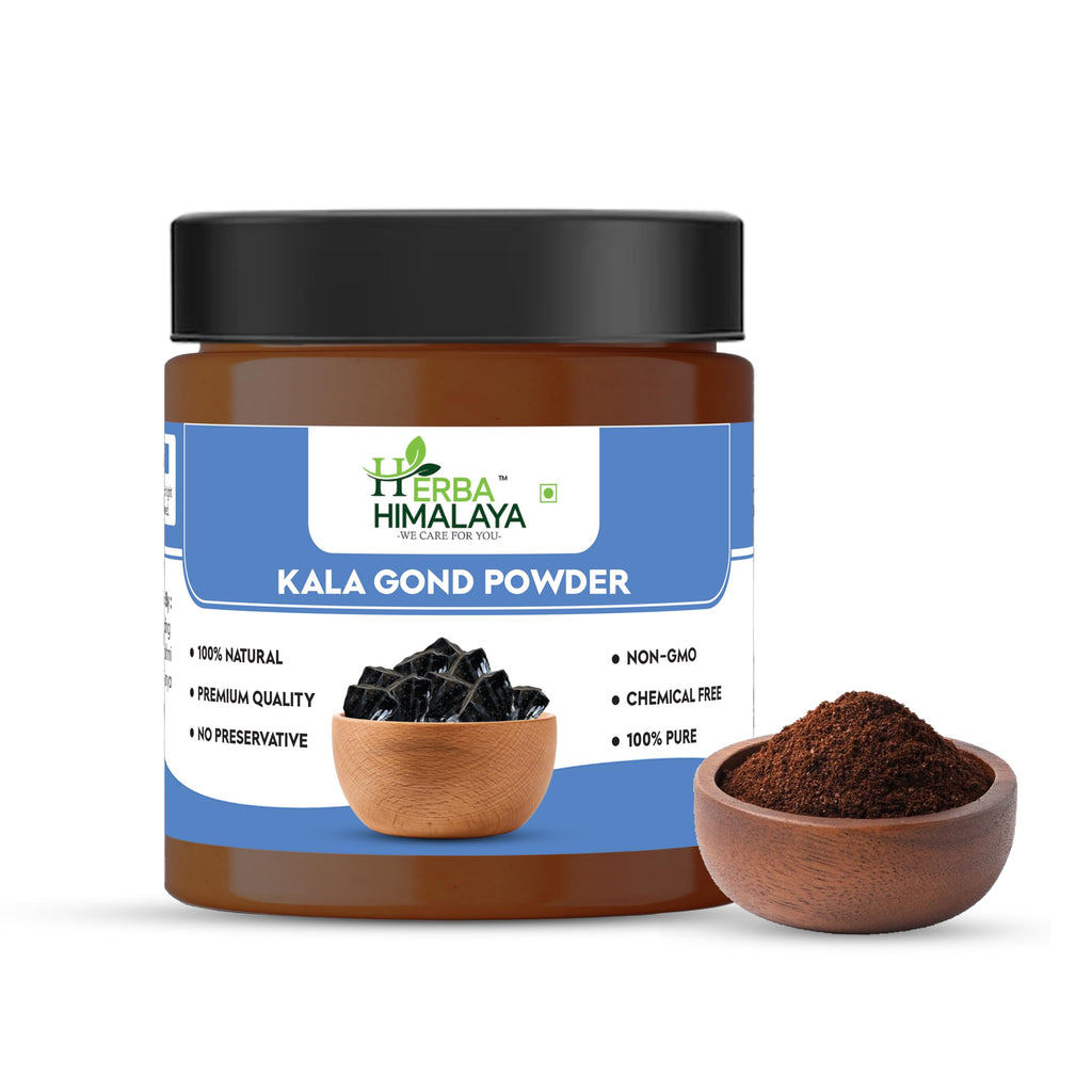 Herba Himalaya Pure Quality Gond Siyah | Kala Gond Powder | Gond Siyah | Black Gum Powder | 100% Pure & Ayurvedic | Lab Tested and Certified