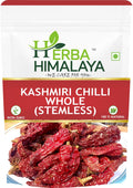 Herba Himalaya Organic Pure Kashmiri Red Chilli Sabut Stemless, Rich in Antioxidants