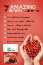 Herba Himalaya Pure Dried Goji Berries | Superfood Rich in Antioxidants | Immunity Booster | Superfood for Snacking, Smoothies