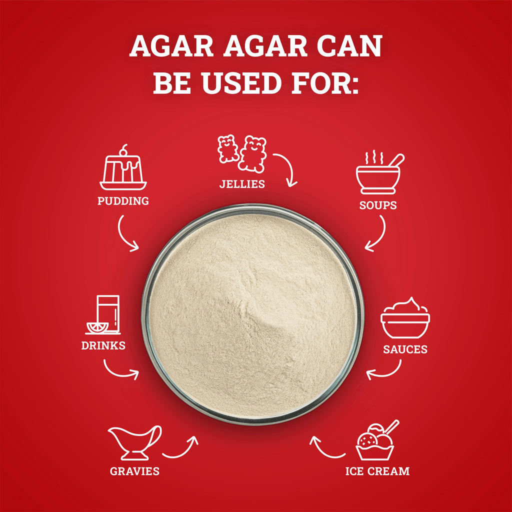 Herba Himalaya Agar Agar Powder Gluten Free | Cakes, Puddings & Jelly | China Grass Powder Perfect for Desserts,Gelatin Alternative