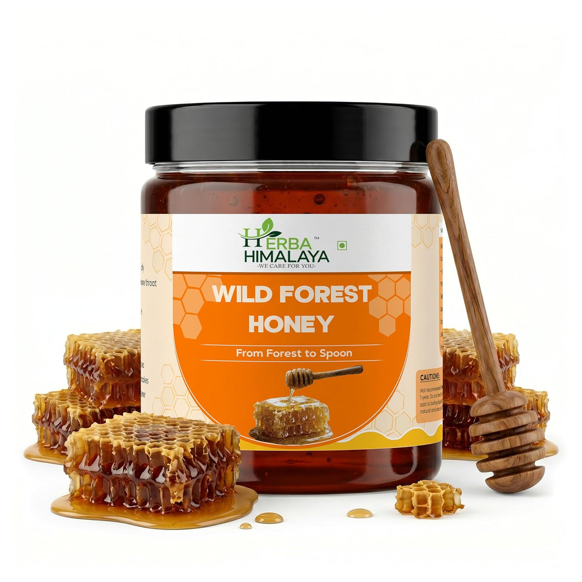 Herba Himalaya Raw Organic Honey | 100% Pure & Lab-Tested | Unprocessed & Unpasteurized | No Added Sugar