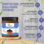 Herba Himalaya Pure Quality Gond Siyah | Kala Gond Powder | Gond Siyah | Black Gum Powder | 100% Pure & Ayurvedic | Lab Tested and Certified