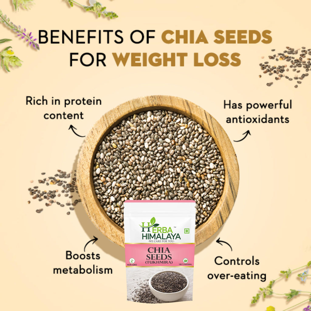 Herba Himalaya Chia Seed | Seeds for Weight Management | Rich in Calcium, Protein & Fiber, Omega 3 and Antioxidant |
