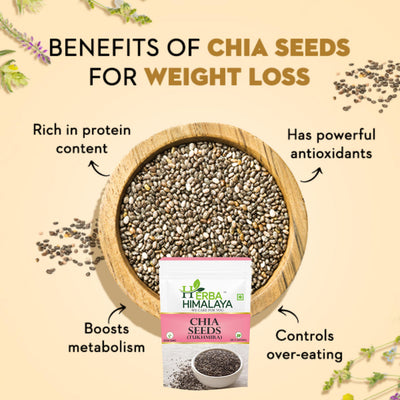 Herba Himalaya Chia Seed | Seeds for Weight Management | Rich in Calcium, Protein & Fiber, Omega 3 and Antioxidant |