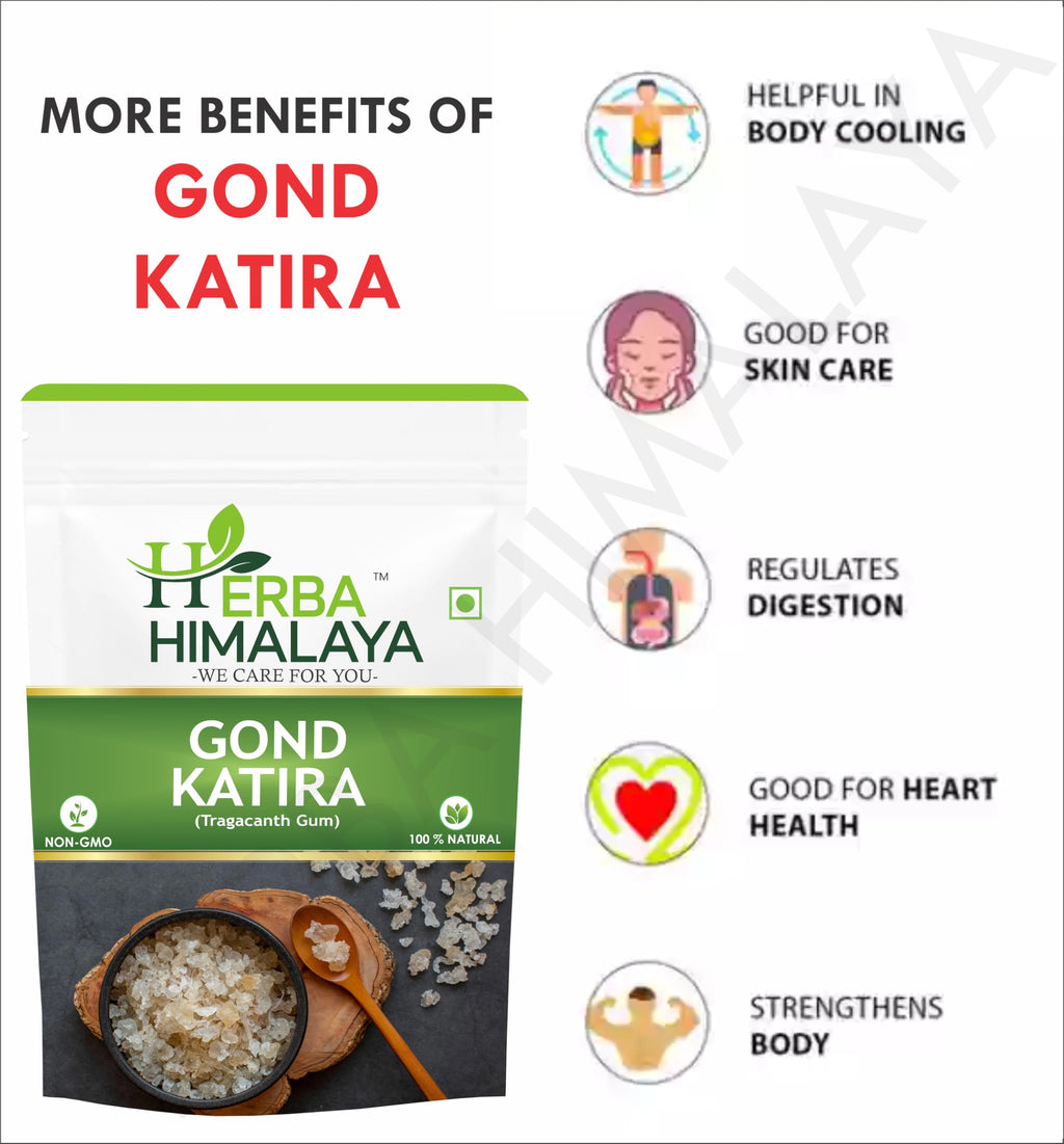 Herba Himalaya Gond Katira Pure - 100% Natural Superfood Edible Gum | Cooling Properties