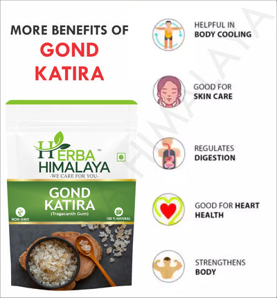 Herba Himalaya Gond Katira Pure - 100% Natural Superfood Edible Gum | Cooling Properties