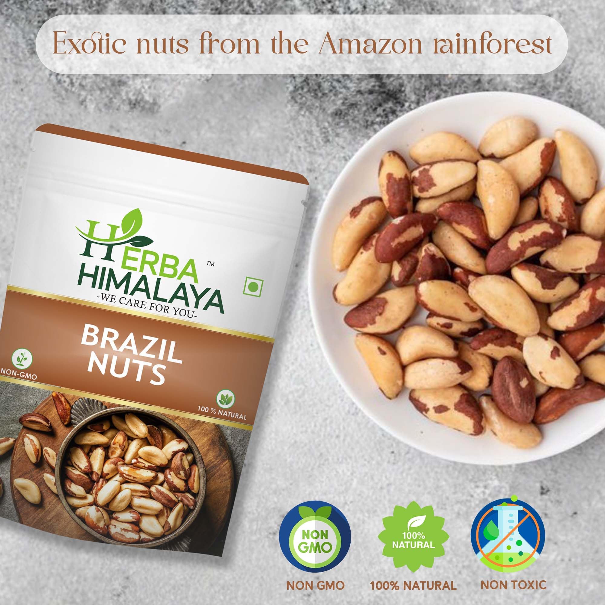 Herba Himalaya Brazilian Nuts | Premium Superfood Crunchy | Rich in Selenium Perfect for Smoothies ,Baking ,Healthy Recipes