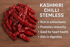 Herba Himalaya Organic Pure Kashmiri Red Chilli Sabut Stemless, Rich in Antioxidants