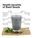 Herba Himalaya Raw Basil/Sabja/Tukmaria/Bapji Seeds, Low calories, High Fiber & Omega 3,Rich Nutrients