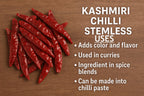 Herba Himalaya Organic Pure Kashmiri Red Chilli Sabut Stemless, Rich in Antioxidants