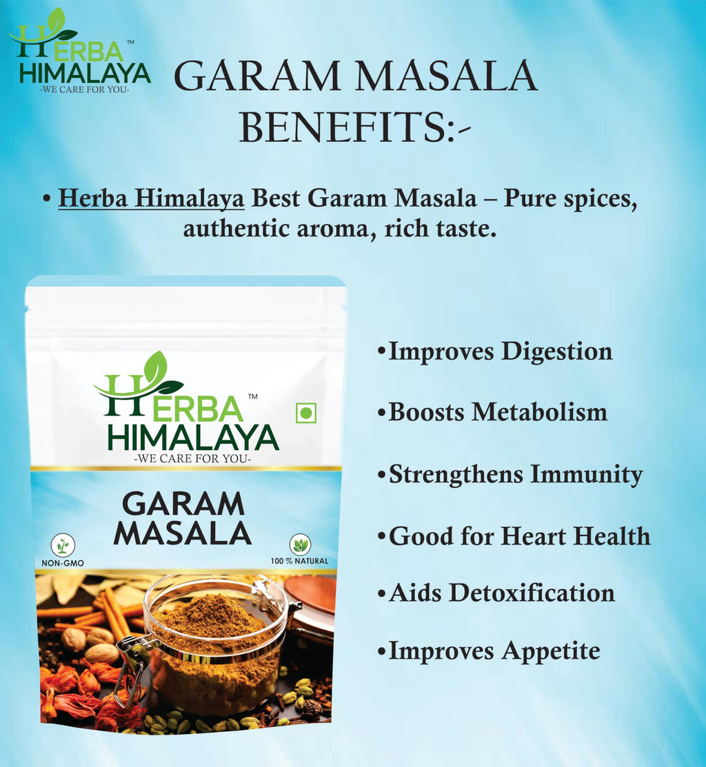 Herba Himalaya Garam Masala Aromatic Spices Blend, Perfect for Curries, Gravies and Tandoori dishes (100 gm)