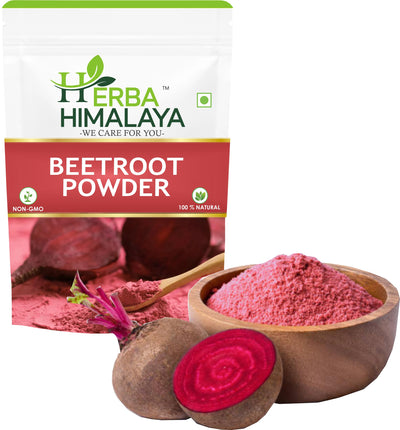 Herba Himalaya Organic Beetroot Powder For Face, Skin & Hair | Anti-Aging & Glowing Face | Rich In Antioxidants | Lip Care |